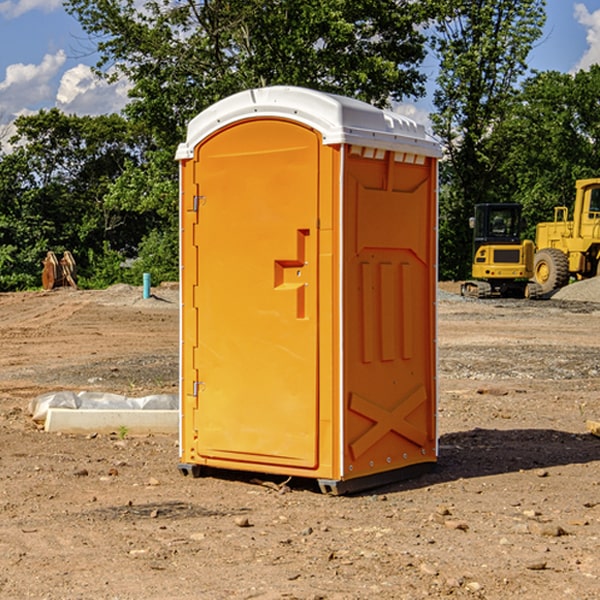 how often are the porta potties cleaned and serviced during a rental period in Brogue